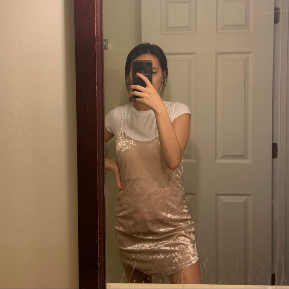 F21 Velvet Slip Cami Dress